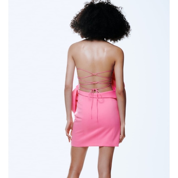 RARE ZARA VOLUMINOUS FLOWER DRESS FUCHSIA - Picture 10 of 13